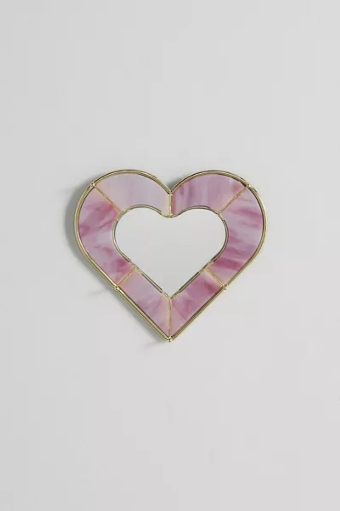 Heart Stained Glass Jewelry Storage Mirror