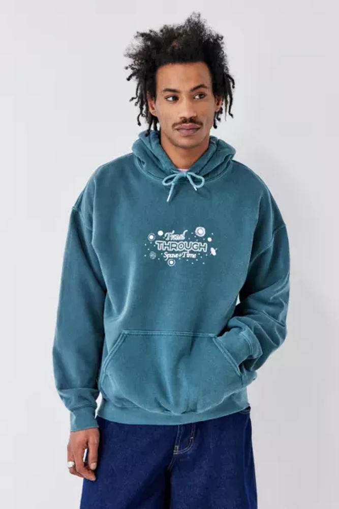 UO Teal Travel Through Space Hoodie