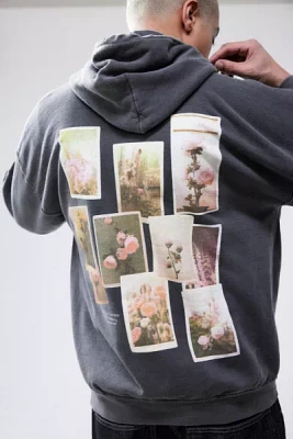 UO Black Floral Photographs Hoodie Sweatshirt