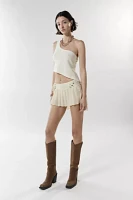 Zemeta Custard Chiffon Micro Mini Skirt