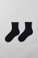 Ribbed Ruffle Crew Sock