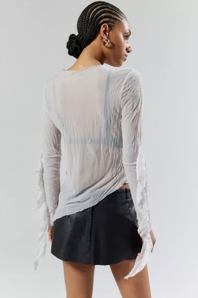 ESTHE Sheer Asymmetrical Top