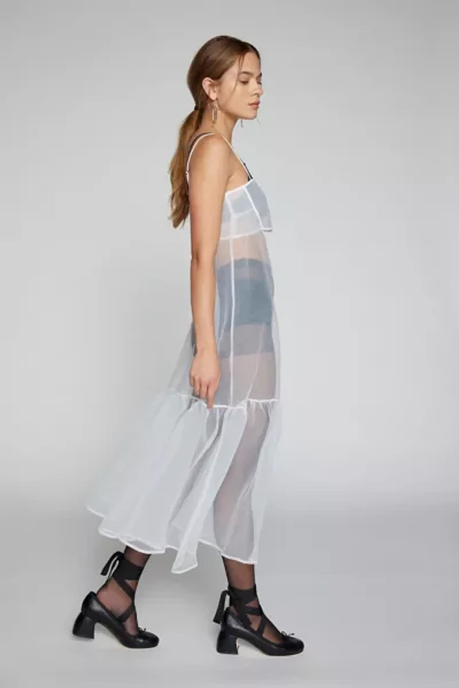 ESTHE Organza Sheer Midi Dress