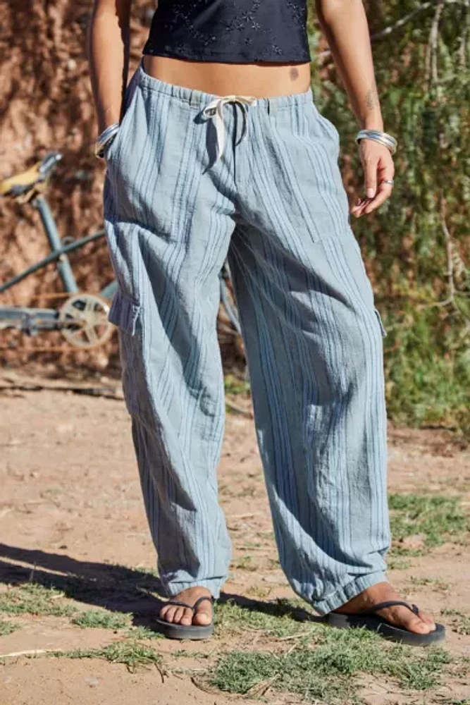 BDG Cody Striped Linen Cocoon Cargo Pant