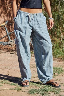 BDG Cody Striped Linen Cocoon Cargo Pant