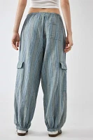 BDG Cody Striped Linen Cocoon Cargo Pant