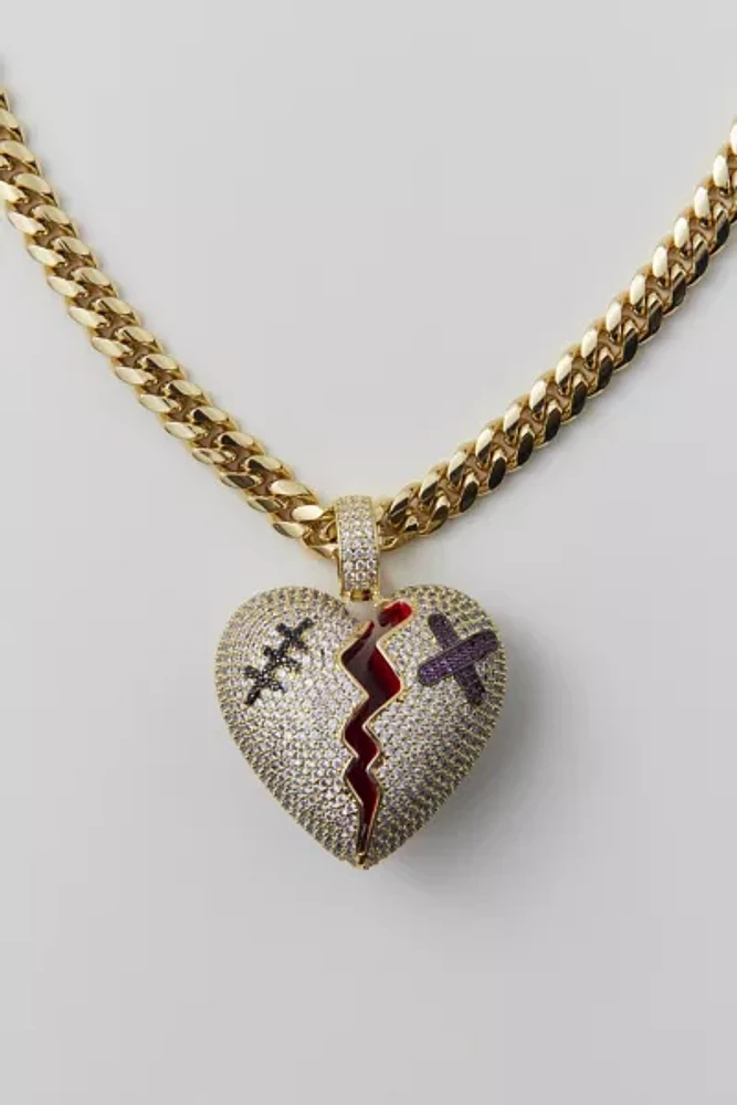 King Ice Broken Heart Necklace