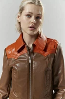 Silence + Noise Mariah Faux Leather Western Jacket