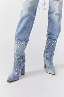 Azalea Wang Admiral Embellished Denim Boot