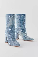 Azalea Wang Admiral Embellished Denim Boot