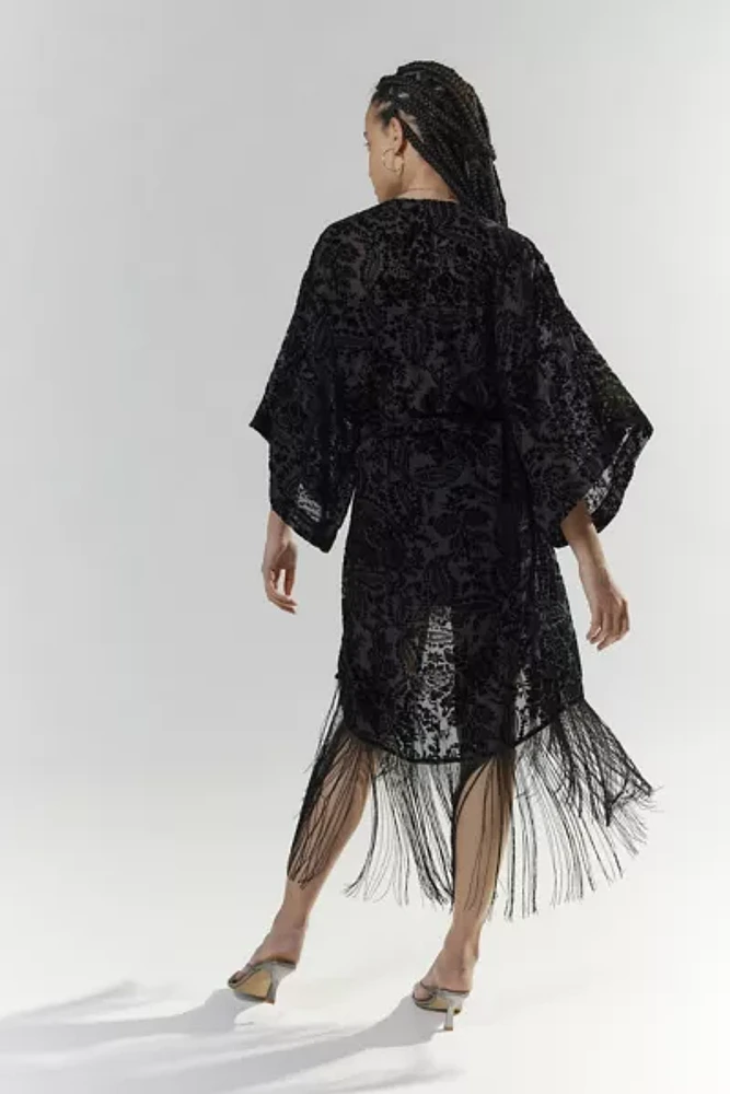 Silence + Noise Lily Festival Fringe Lace Jacket