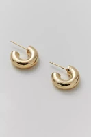 14k Gold &  White Plated Chunky Hoop Earring