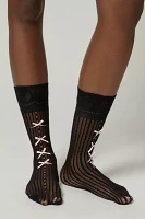 Bow Pointelle Mid-Calf Sock