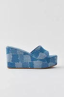 Azalea Wang Banas Patchwork Denim Platform Sandal