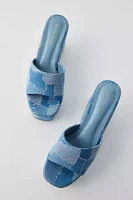 Azalea Wang Banas Patchwork Denim Platform Sandal