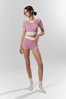 House Of Sunny Mini Cup Knit Cropped Top