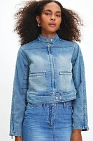 House Of Sunny Take A Trip Mini Racing Denim Jacket