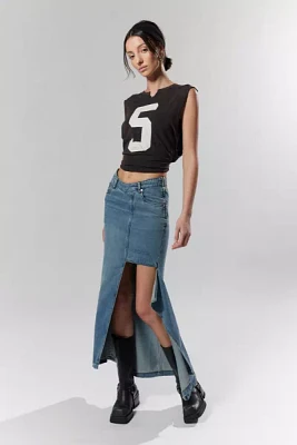 House Of Sunny The Cascade Denim Maxi Skirt