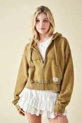 BDG Slouchy Zip-Through Hoodie