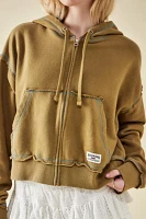 BDG Slouchy Zip-Through Hoodie