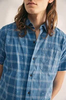 Katin Cruz Embroidered Plaid Short Sleeve Button-Down Shirt