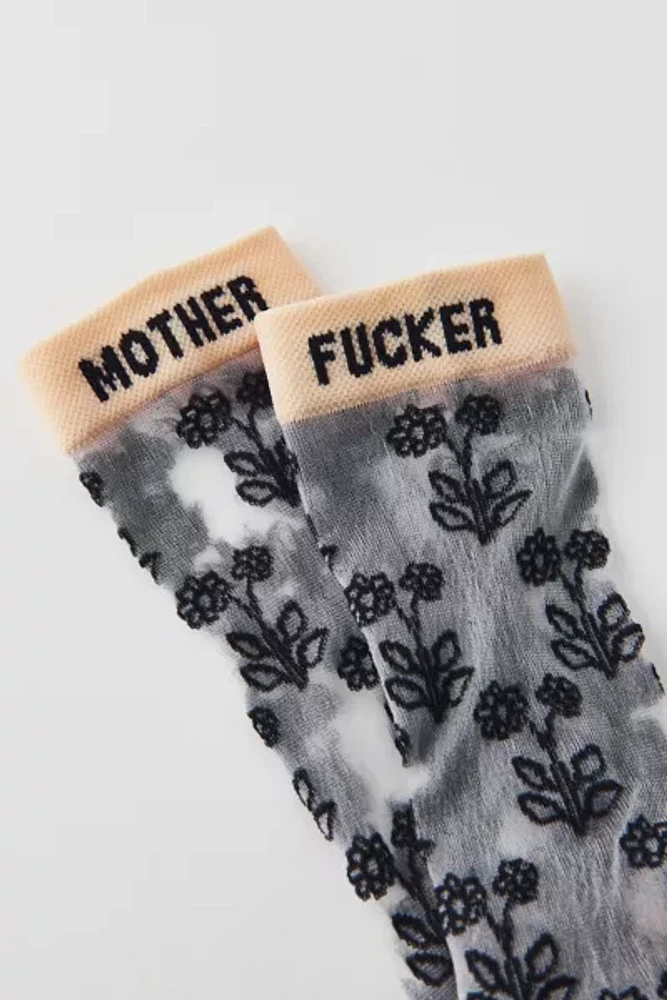 Mother Denim The Step Up Sheer Floral Sock