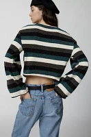 Urban Renewal Remnants Wide Stripe Chenille Cropped Sweater