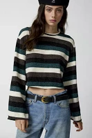 Urban Renewal Remnants Wide Stripe Chenille Cropped Sweater