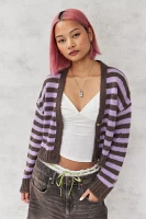 UO Purple & Brown Laguna Kai Striped Cardigan