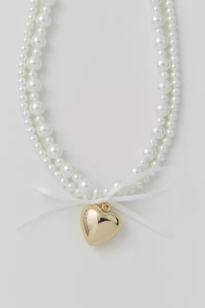 Pearl Heart Choker Necklace