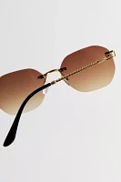 Jasper Rimless Hex Sunglasses