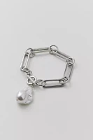 Modern Chain & Pearl Toggle Bracelet