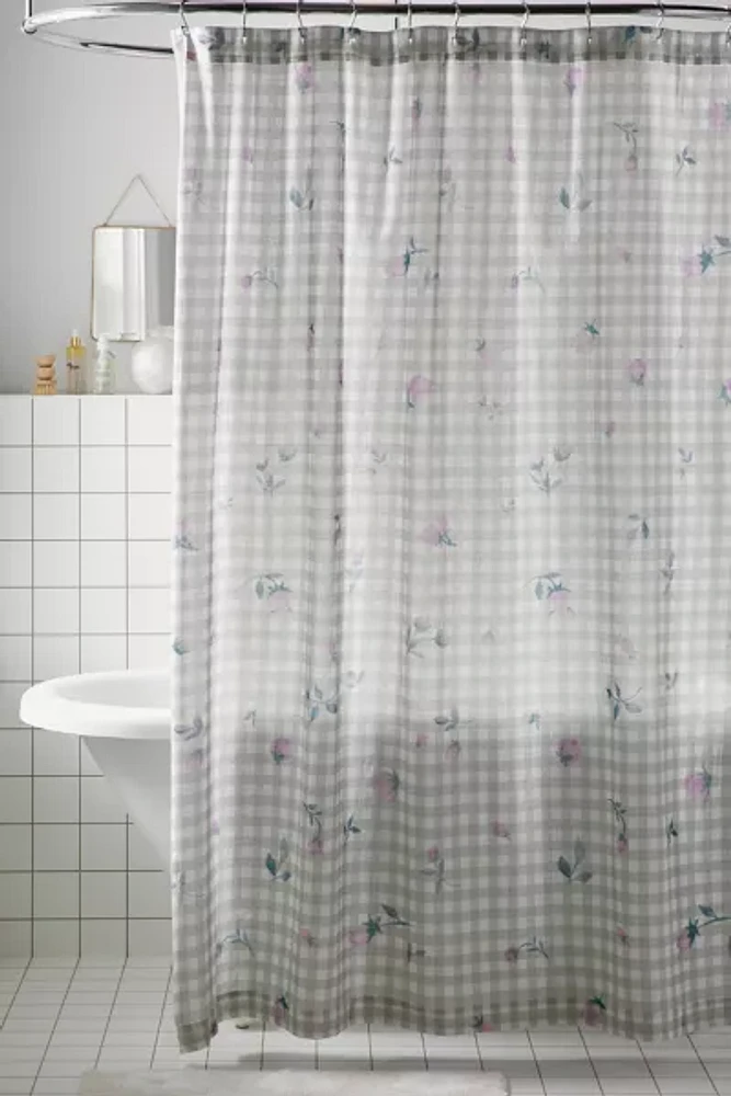 Alice Floral Gingham Shower Curtain