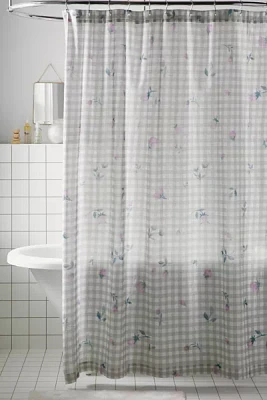 Alice Floral Gingham Shower Curtain