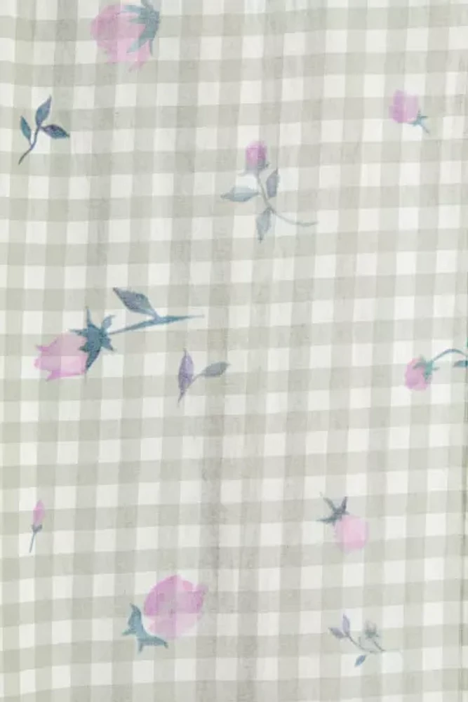 Alice Floral Gingham Shower Curtain