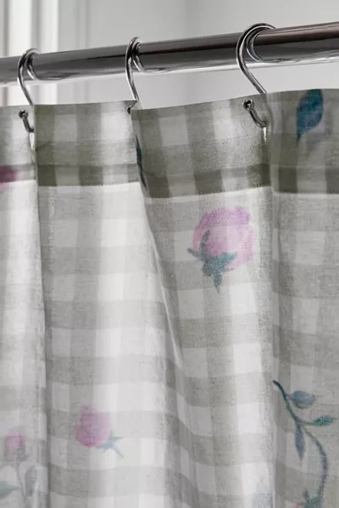 Alice Floral Gingham Shower Curtain