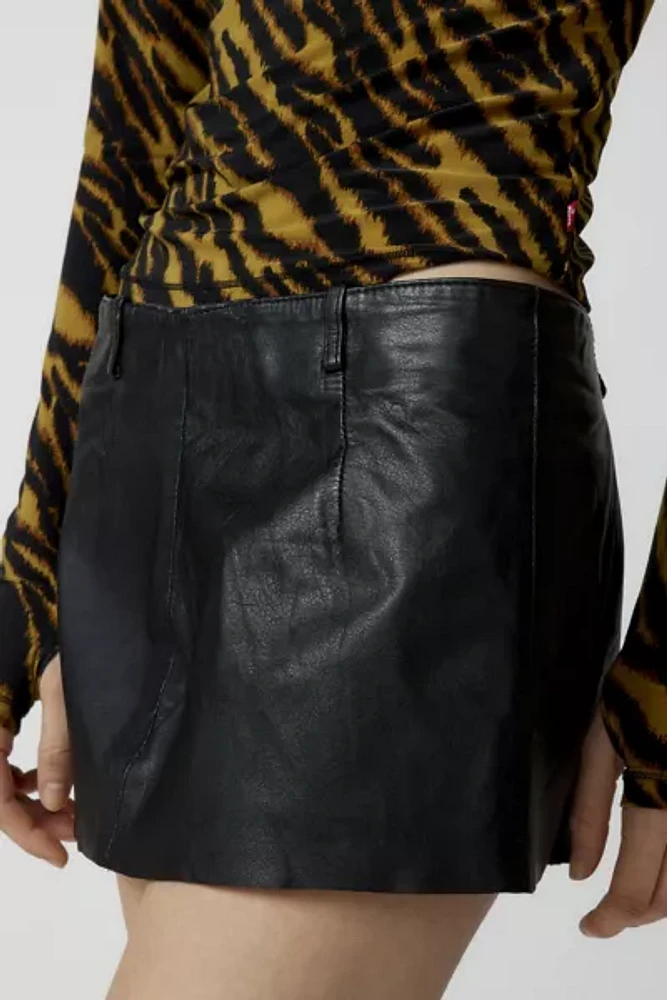 Urban Renewal Remade Low-Rise Micro Mini Leather Skirt