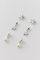 Star & Pearl Post Earring Set