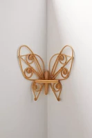 Butterfly Rattan Corner Wall Shelf