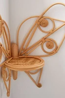 Butterfly Rattan Corner Wall Shelf