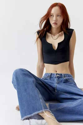 Out From Under Camilla Zip Cropped Baby Tee