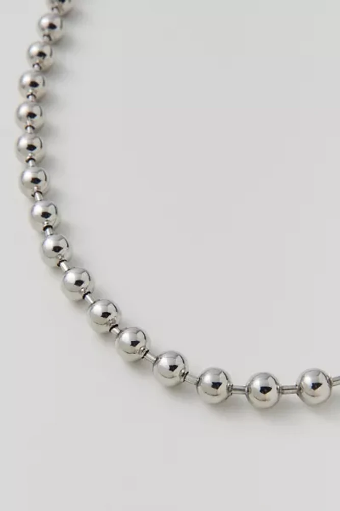 Stainless Steel Ball Bead Statement Necklace