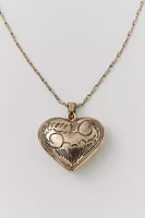 Etched Heart Pendant Necklace