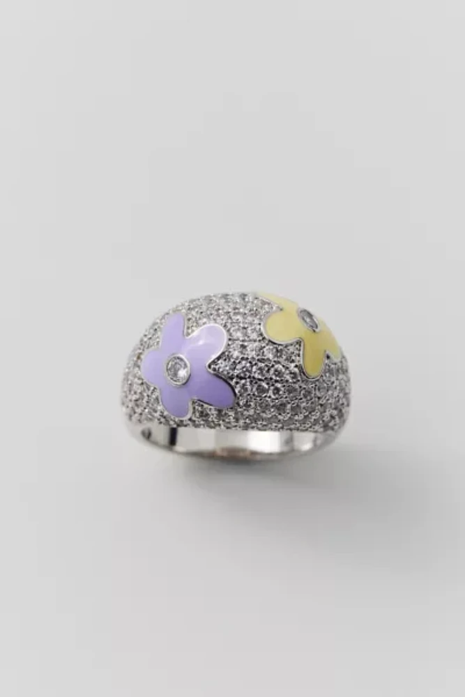 NOTTE Jewelry Flower Lover Rhinestone Bubble Ring