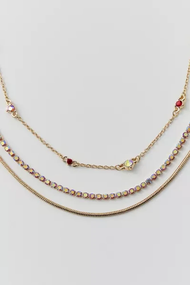 Delicate Rhinestone Layered Necklace