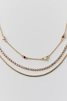 Delicate Rhinestone Layered Necklace