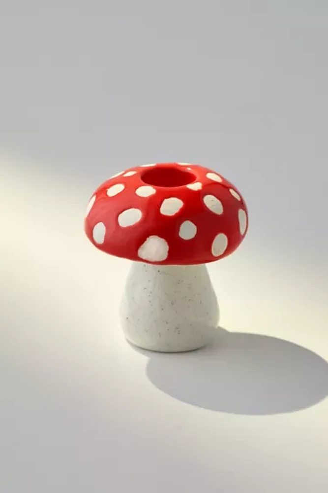 DOIY Amanita Mushroom Taper Candle Holder