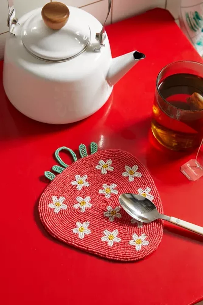 Strawberry Beaded Trivet