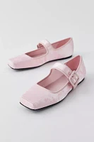 Charles & Keith Satin Square Toe Ballet Flat