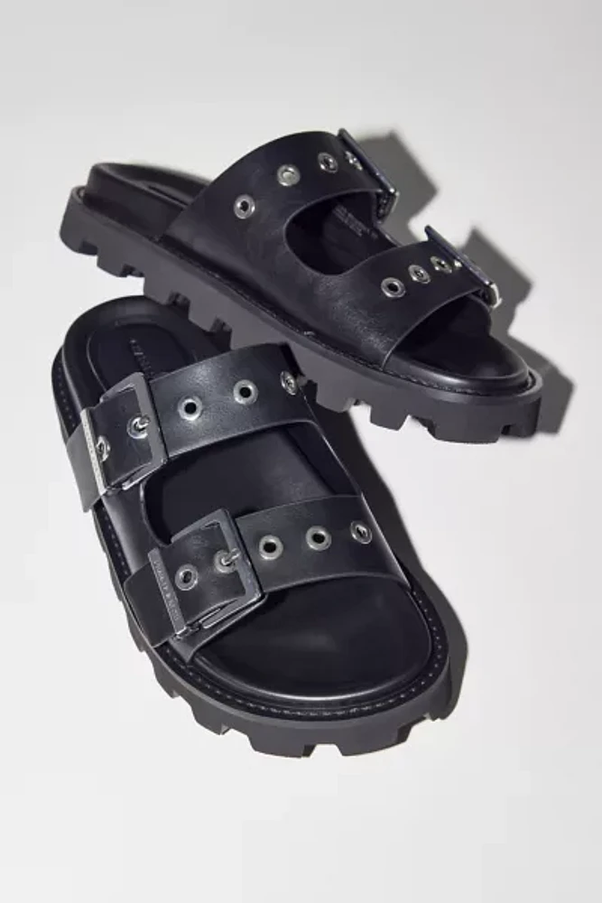 Charles & Keith Trill Grommet Double-Strap Slide Sandal